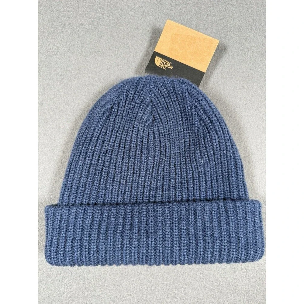The North Face Salty Dog Knit Cuffed Beanie Hat Blue NWT.   #0045